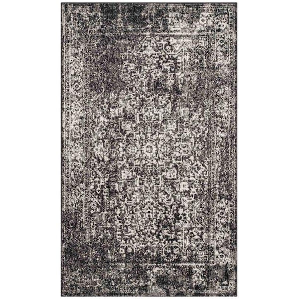 Safavieh 3 x 5 ft. Evoke Power Loomed Small Rectangle Area Rug, Black and Grey EVK256R-3 - main